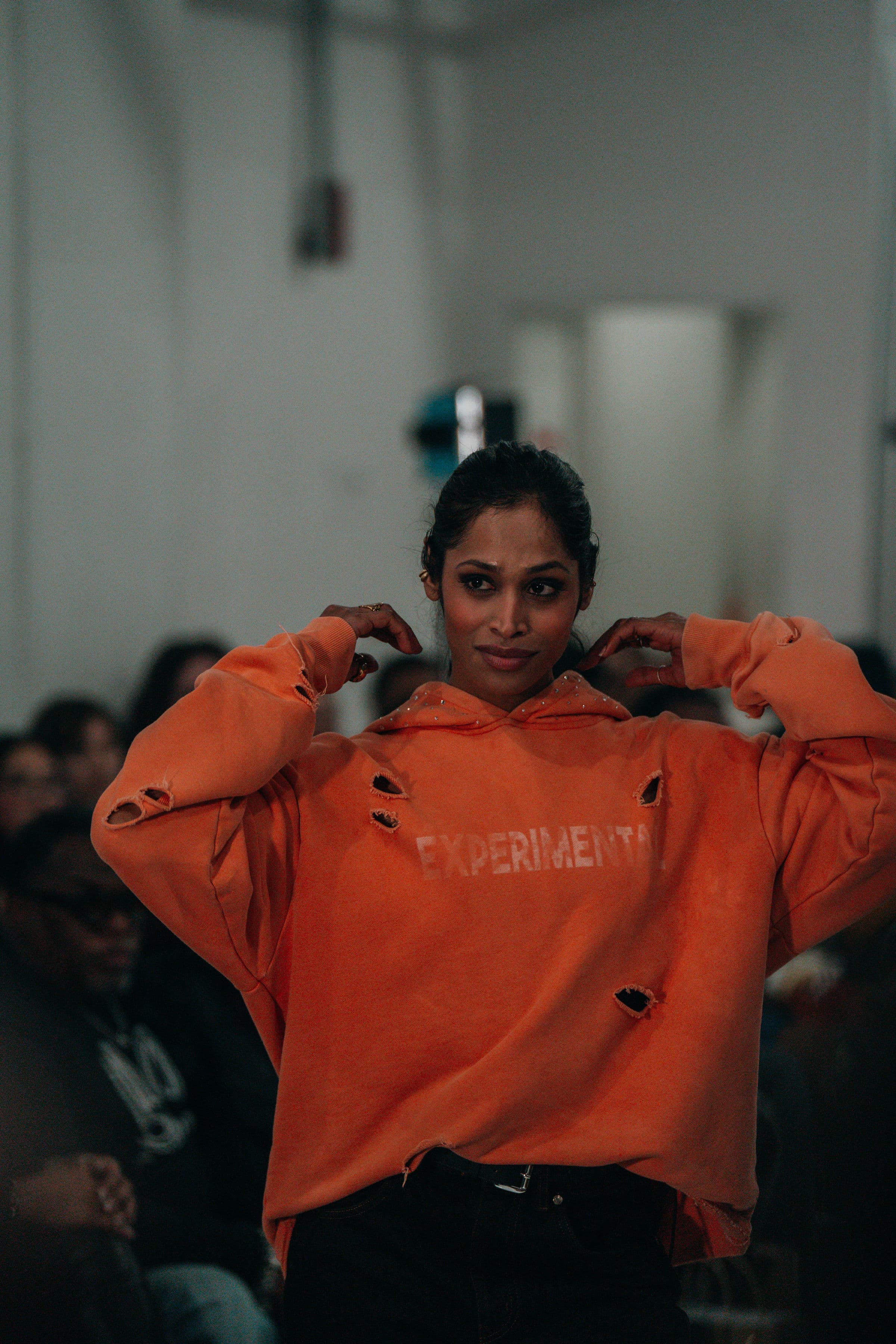 Orange Hoodie Close-up